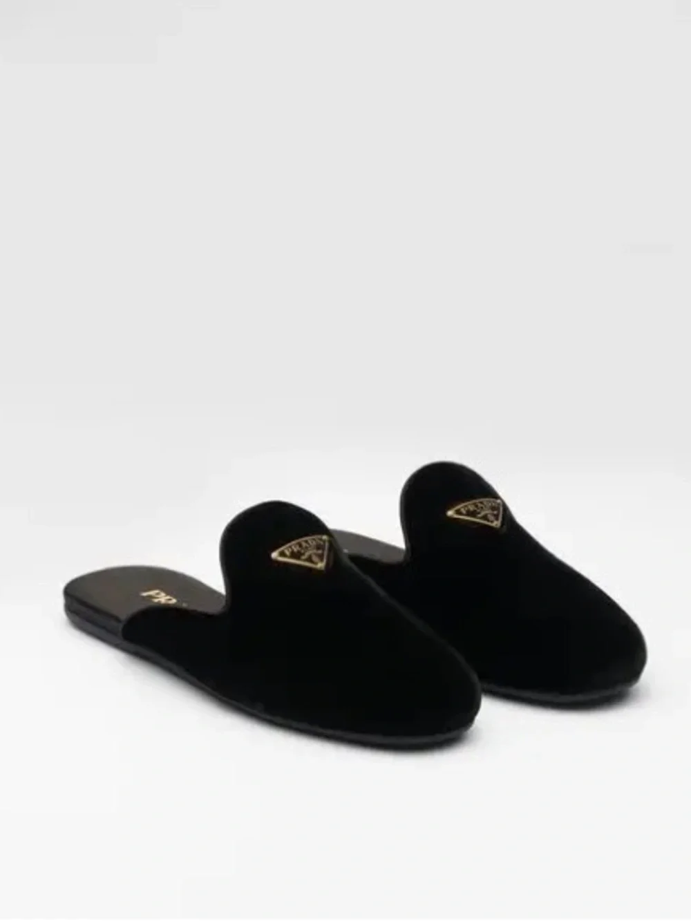 Prada | Shoes | Prada Black Velvet Slipon Mules Loafers 95 New